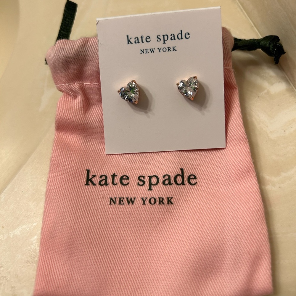 Kate Spade Rose Gold Heart Earrings